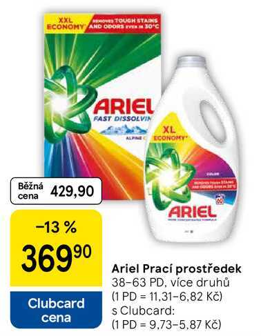 Ariel Prací prostředek, 38-63 PD, více druhů