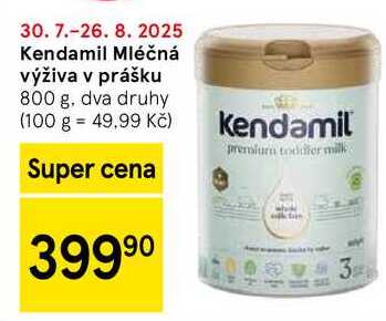 Kendamil Mléčná výživa v prášku, 800 g. dva druhy  