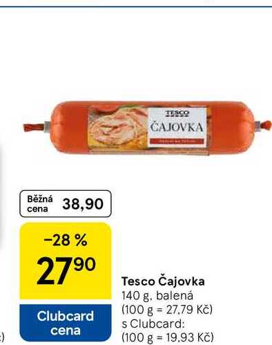 Tesco Čajovka, 140 g, balená 