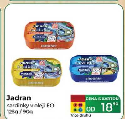 Jadran sardinky v oleji EO 125g/90g 