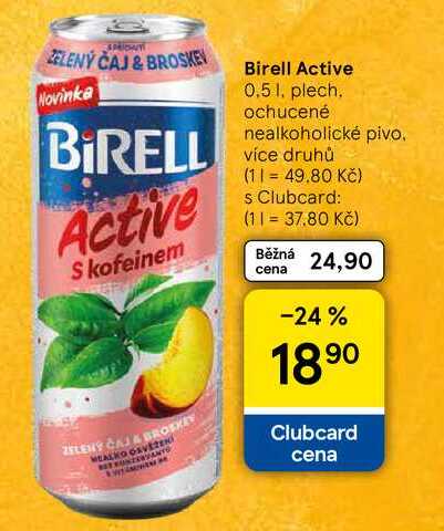 Birell Active, 0.5 l, plech, ochucené nealkoholické  