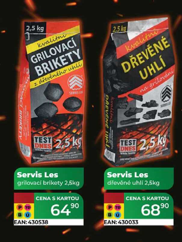 Servis Les grilovací brikety 2,5kg  