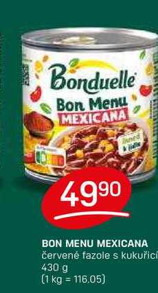 BON MENU MEXICANA červené fazole s kukuřicí 430 g 