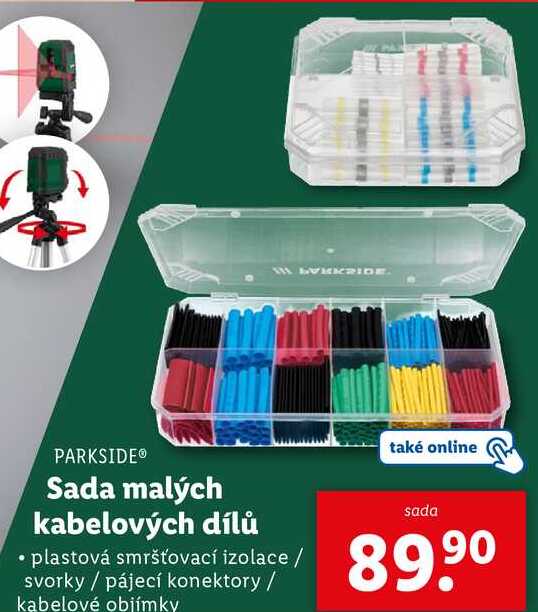 Sada malých kabelových dílů