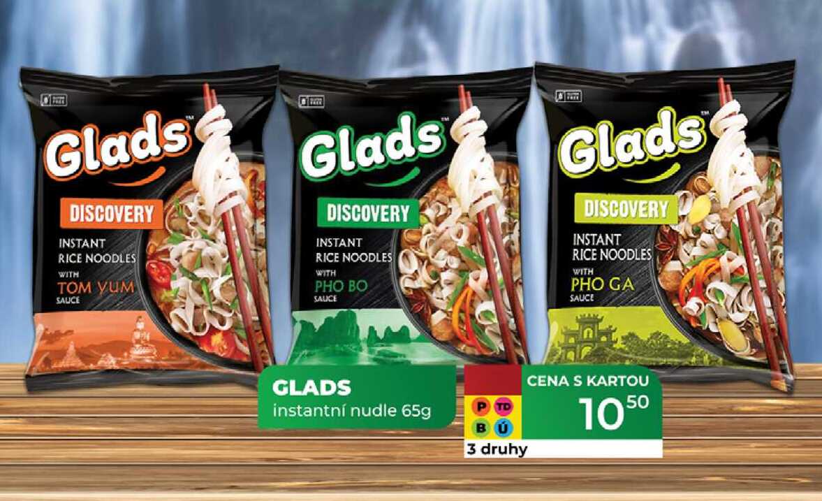 GLADS instantní nudle 65g   