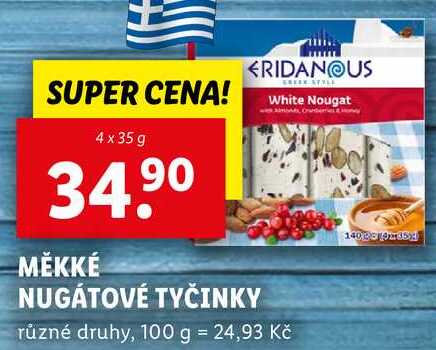MĚKKÉ NUGÁTOVÉ TYČINKY, 4x 35 g