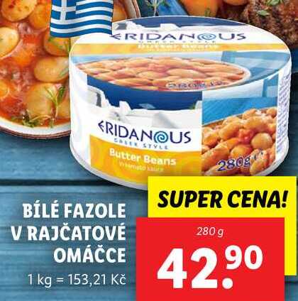 BÍLÉ FAZOLE V RAJČATOVÉ OMÁČCE, 280 g