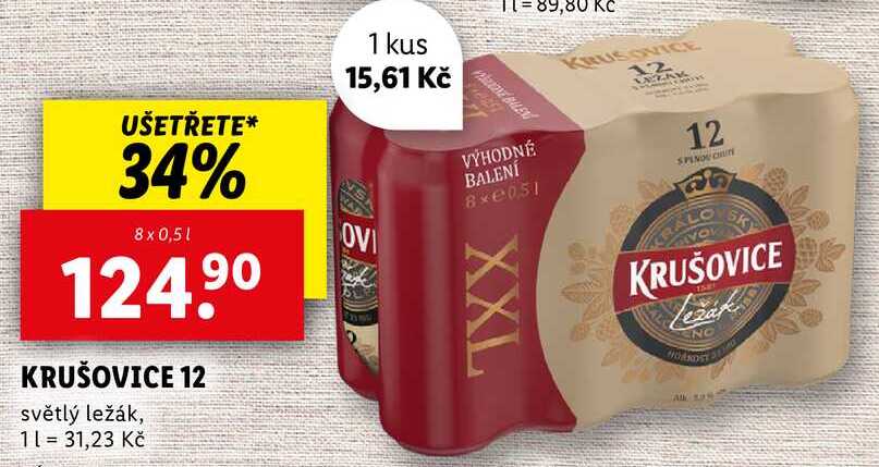 KRUŠOVICE 12, 8x 0,5 l