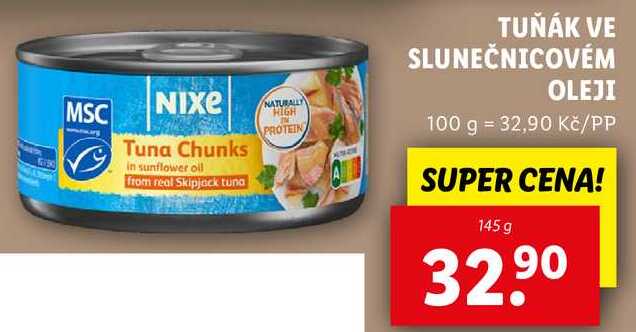 TUŇÁK VE SLUNEČNICOVÉM OLEJI, 145 g