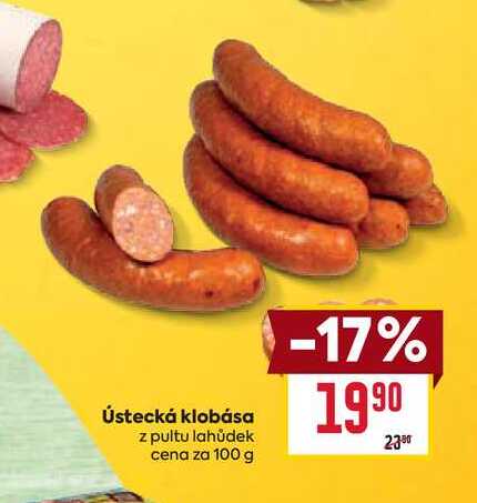 Ústecká klobása z pultu lahůdek cena za 100g