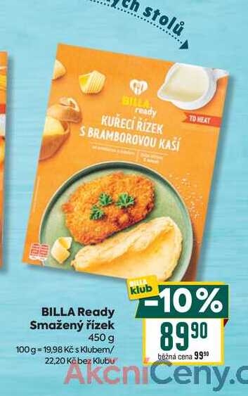 BILLA Ready Smažený řízek 450 g 