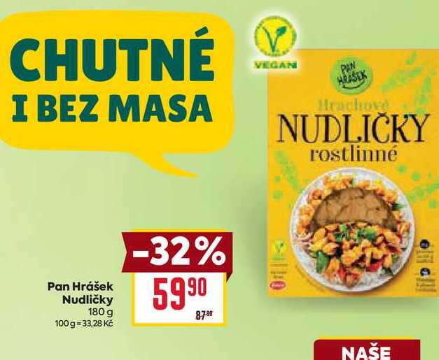 Pan Hrášek Nudličky 180 g 