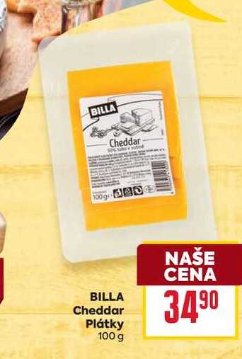 BILLA Cheddar Plátky 100 g 