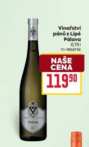 Vinařství pánů z Lipé Pálava 0,75l