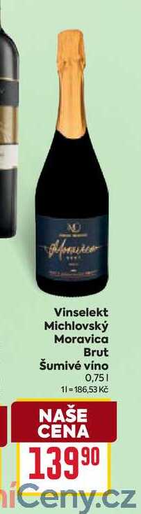 Vinselekt Michlovský Moravica Brut Šumivé víno 0,75l