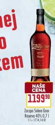 Zacapa Solera Gran Reserva 40% 0,7l