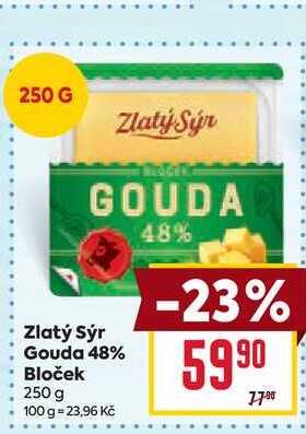 Zlatý Sýr Gouda 48% Bloček 250 g