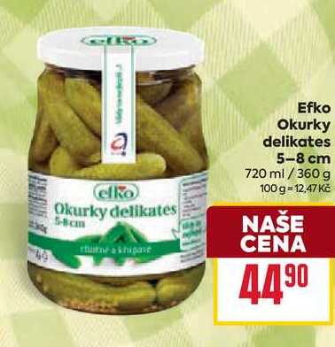 Okurky delikates 5-8 cm 720 ml/360 g