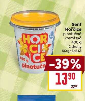 Senf Hořčice plnotučná kremžská 400 g 