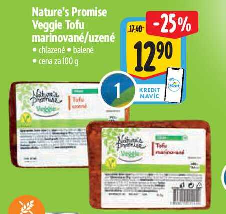 Nature's Promise Veggie Tofu marinované/uzené, cena za 100 g