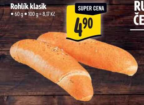 Rohlík klasik, 60 g