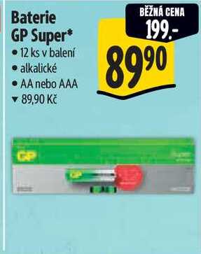 Baterie GP Super, 12 ks*