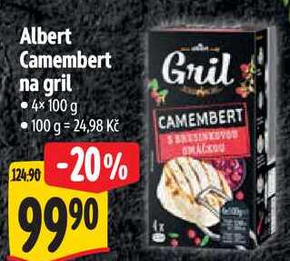 Albert Camembert na gril, 4x 100 g 