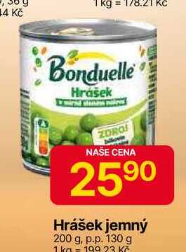 Bonduelle Hrášek jemný 200 g, p.p. 130 g 