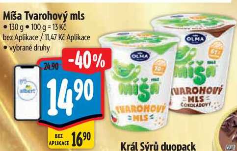 Míša Tvarohový mls, 130 g