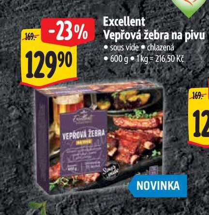 Excellent Vepřová žebra na pivu  600 g