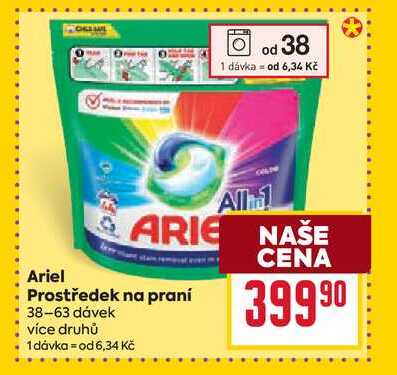 Ariel Prostředek na praní 38-63 dávek 