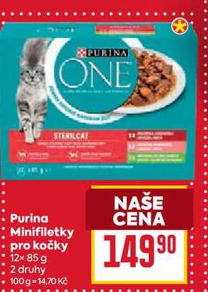 Purina Minifiletky pro kočky 12x 85 g