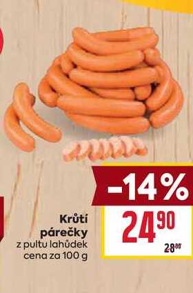Krůtí párečky z pultu lahůdek cena za 100g