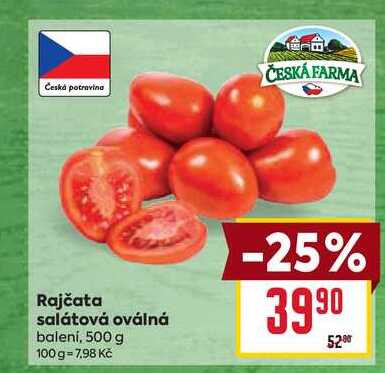 Rajčata salátová oválná balení, 500 g