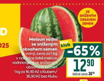 Meloun vodní se sníženým klub obsahem semen volný, cena za 1 kg 