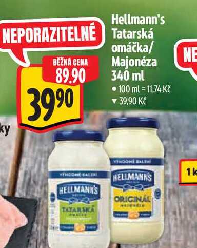 Hellmann's  Tatarská  omáčka/ Majonéza 340 ml  