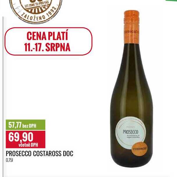 PROSECCO COSTAROSS DOC 0,75l