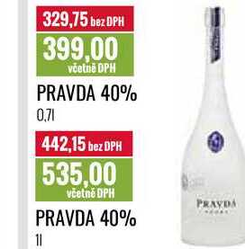 PRAVDA 40% 0,7l, 1l