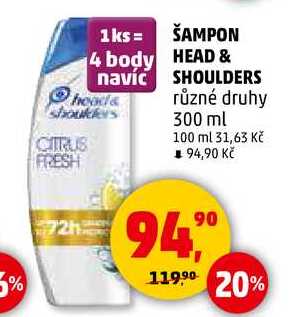 ŠAMPON HEAD & SHOULDERS různé druhy, 300 ml  