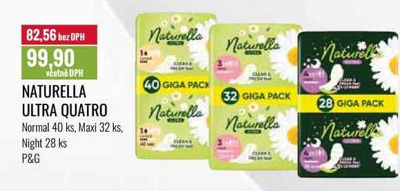 NATURELLA ULTRA QUATRO Normal 40 ks, Maxi 32 ks, Night 28 ks 