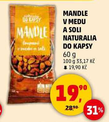 MANDLE V MEDU A SOLI NATURALIA DO KAPSY, 60 g  