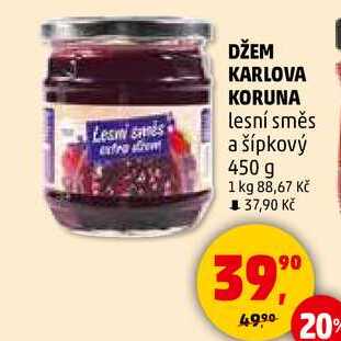DŽEM KARLOVA KORUNA lesní směs a šípkový, 450 g 