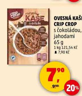 OVESNÁ KAŠE CRIP CROP s čokoládou, jahodami, 65 g 