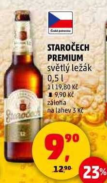 STAROČECH PREMIUM světlý ležák, 0,5 l