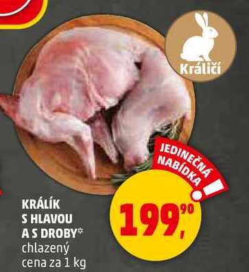 KRÁLÍK S HLAVOU A S DROBY chlazený, 1 kg