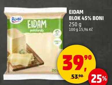EIDAM BLOK 45% BONI, 250 g