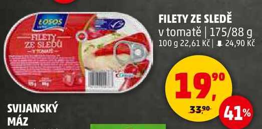 FILETY ZE SLEDĚ v tomatě, 175/88 g