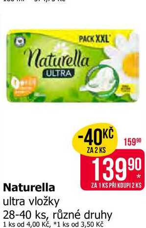 Naturella Camomile Ultra normal hygienické vložky s jemnou vůní 40 ks
