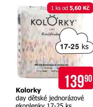 Kolorky dětské jednorázové ekoplenky 17-25 ks 