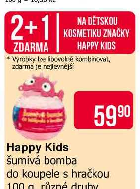 Happy Kids šumivá bomba do koupele s hračkou 100 g různé druhy 